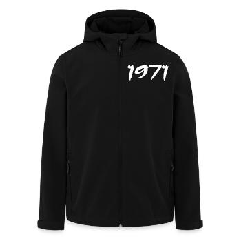 1971 Geschenk zum 54. Jahrestag 1971 Retro 1971 - Recycelte Männer Softshell-Jacke von Stanley/Stella - Schwarz - Vorne - AI Model Male 185 light (185cm)