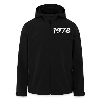 1978 47th Anniversary Gift 1978 Retro 1978 - Men’s Recycled Softshell Jacket by Stanley/Stella - black - Front - AI Model Male 185 light (185cm)