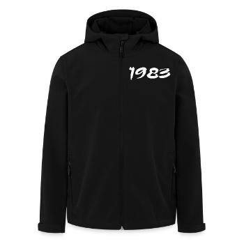1983 Geschenk zum 42. Jubiläum 1983 Retro 1983 - Recycelte Männer Softshell-Jacke von Stanley/Stella - Schwarz - Vorne - AI Model Male 185 light (185cm)
