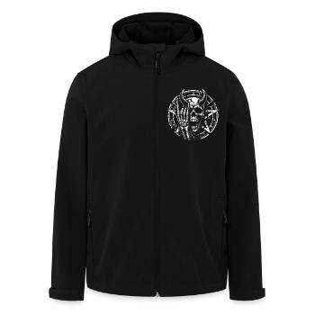 Skull mit Hörnern Pentagramm macht devil horns - Recycelte Männer Softshell-Jacke von Stanley/Stella - Schwarz - Vorne - AI Model Male 185 light (185cm)