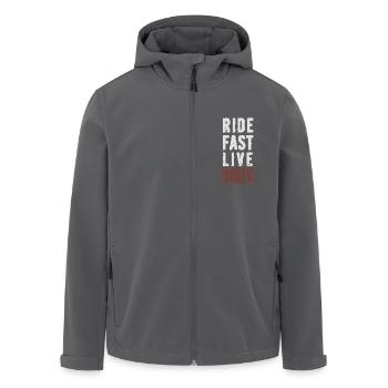 RIDE FAST LIVE DIRTY – MOUNTAIN BIKE - MOTOCROSS - Men’s Recycled Softshell Jacket by Stanley/Stella - black - Front - AI Model Male 185 light (185cm)