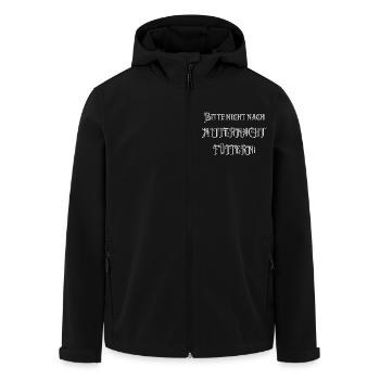 Bitte nicht nach Mitternacht füttern - lustiger Sp - Recycelte Männer Softshell-Jacke von Stanley/Stella - Schwarz - Vorne - AI Model Male 185 light (185cm)