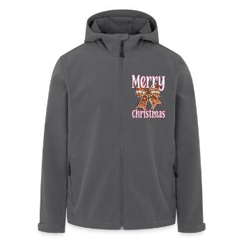 Lebkuchen Schleife mit Merry Christmas Schriftzug - Recycelte Männer Softshell-Jacke von Stanley/Stella - Schwarz - Vorne - AI Model Male 185 light (185cm)