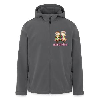 Mignon petit chapeau de Noël loutre Joyeux Noël - Veste softshell homme en polyester recyclé Stanley/Stella - noir - Devant - AI Model Male 185 light (185cm)