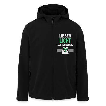 Lieber Licht als Ideologie - Ja zu Atomkraft - Recycelte Männer Softshell-Jacke von Stanley/Stella - Schwarz - Vorne - AI Model Male 185 light (185cm)