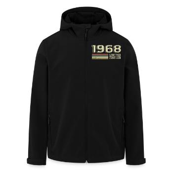 Jahrgang 1968 Geburtstag 1968 Jahrgang 1968 - Recycelte Männer Softshell-Jacke von Stanley/Stella - Schwarz - Vorne - AI Model Male 185 light (185cm)