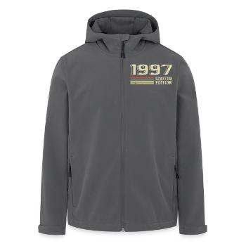 Born in 1997 Birthday 1997 Vintage 1997 - Men’s Recycled Softshell Jacket by Stanley/Stella - anthracite - Front - AI Model Male 185 light (185cm)