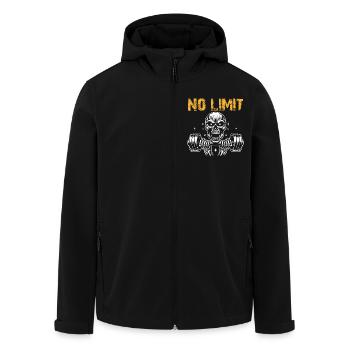 No Limit Hard Workout Skull with Dumbbell - Men’s Recycled Softshell Jacket by Stanley/Stella - black - Front - AI Model Male 185 light (185cm)