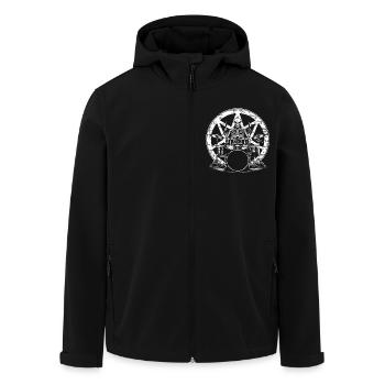 Squelette de crâne de batteur sur la batterie - Veste softshell homme en polyester recyclé Stanley/Stella - noir - Devant - AI Model Male 185 light (185cm)
