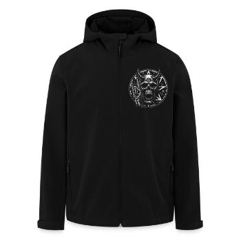 Skull mit Hörnern Pentagramm macht devil horns - Recycelte Männer Softshell-Jacke von Stanley/Stella - Schwarz - Vorne - AI Model Male 185 light (185cm)
