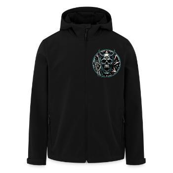 Skull mit Hörnern Pentagramm macht devil horns - Recycelte Männer Softshell-Jacke von Stanley/Stella - Schwarz - Vorne - AI Model Male 185 light (185cm)