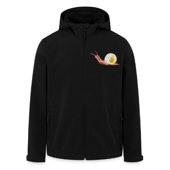 Bacon Roll Bacon et oeuf Oeuf au plat - Veste softshell homme en polyester recyclé Stanley/Stella - noir - Devant - AI Model Male 185 light (185cm)