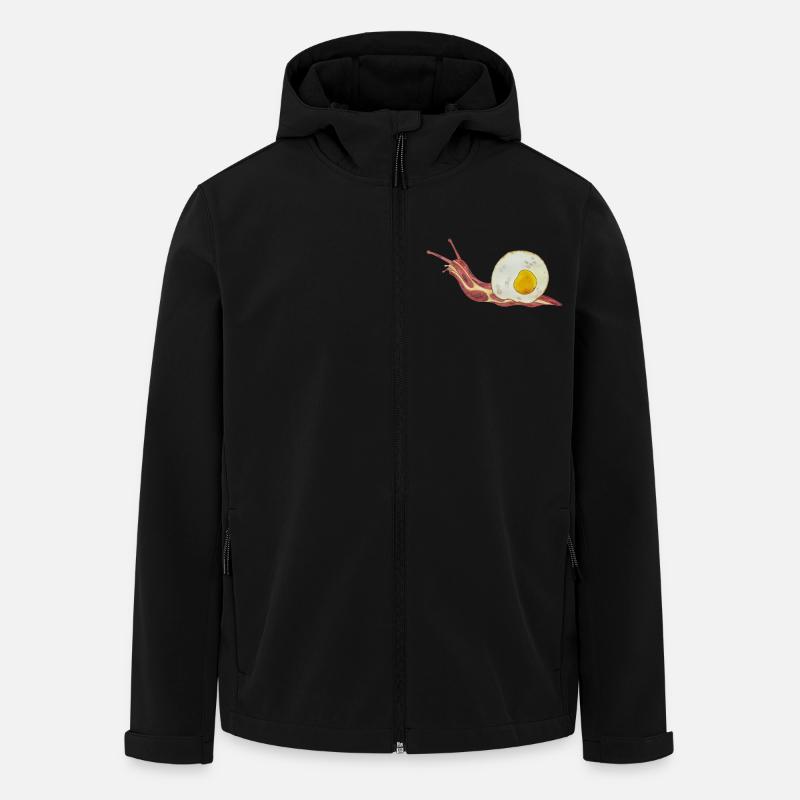 Baconschnecke Bacon and egg Spiegelei - Recycelte Männer Softshell-Jacke von Stanley/Stella - Schwarz