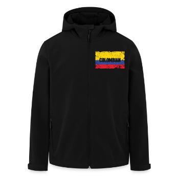 Colombia - Men’s Recycled Softshell Jacket by Stanley/Stella - black - Front - AI Model Male 185 light (185cm)