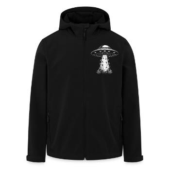 OVNI et feuilles de cannabis - Design créatif de science-fiction - Veste softshell homme en polyester recyclé Stanley/Stella - noir - Devant - AI Model Male 185 light (185cm)