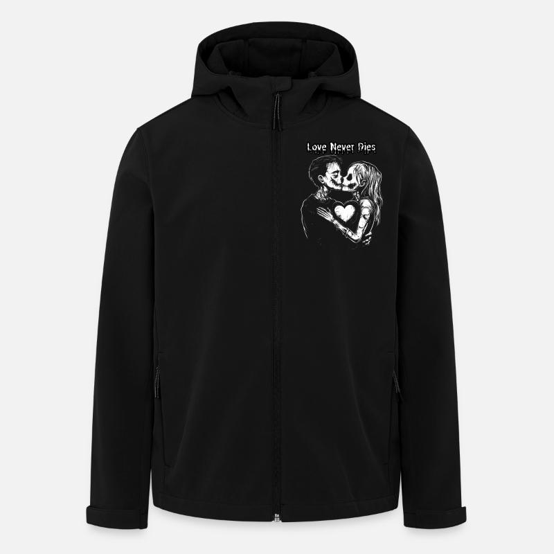 Love Never Dies - Gothic Zombie Love Design - Men’s Recycled Softshell Jacket by Stanley/Stella - black
