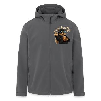 Don't Touch My Nuts - Funny Squirrel Design - Men’s Recycled Softshell Jacket by Stanley/Stella - anthracite - Front - AI Model Male 185 light (185cm)