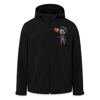 Zombie Child with Heart Balloon - Cute and Scary - Men’s Recycled Softshell Jacket by Stanley/Stella - black - Front - AI Model Male 185 light (185cm)