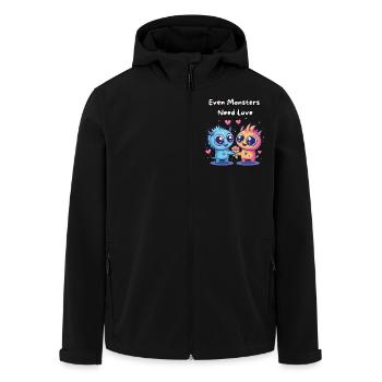 Even Monsters Need Love - Süße Monster - Men’s Recycled Softshell Jacket by Stanley/Stella - black - Front - AI Model Male 185 light (185cm)