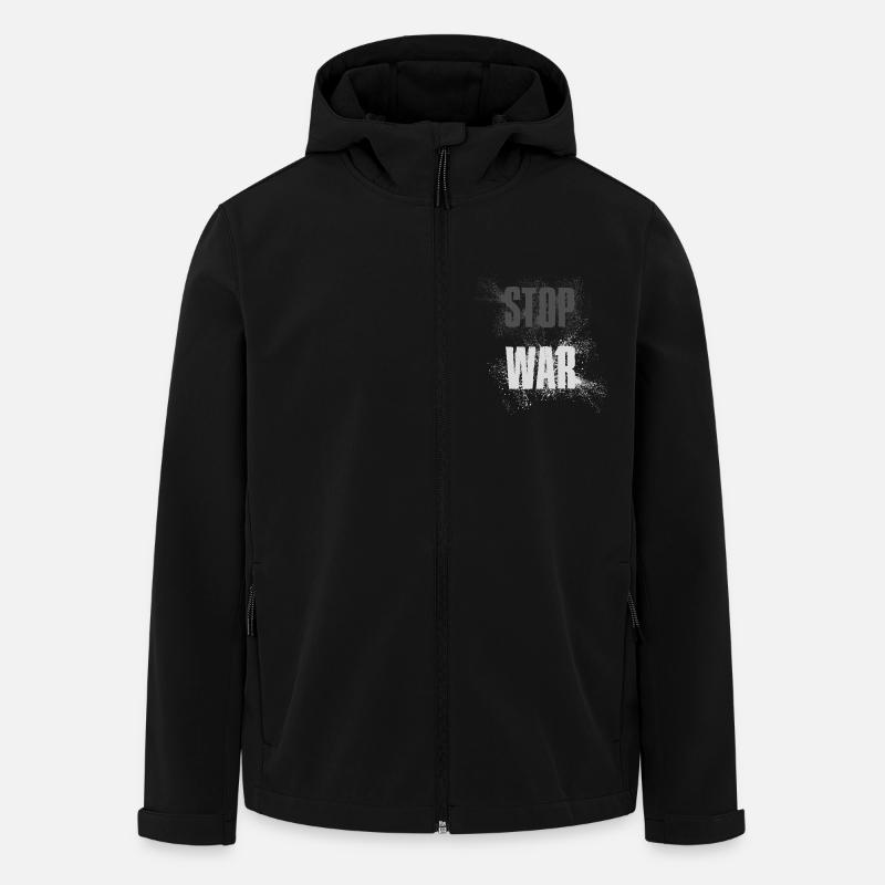 STOP WAR – NO WAR - PEACE - Men’s Recycled Softshell Jacket by Stanley/Stella - black