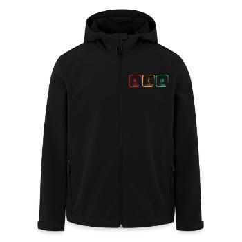 Periodic table - Men’s Recycled Softshell Jacket by Stanley/Stella - black - Front - AI Model Male 185 light (185cm)