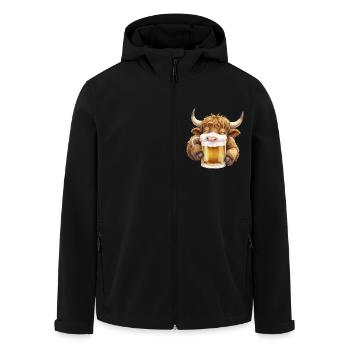Vache, Bière, Chemise Traditionnelle, Costumes Traditionnels - Veste softshell homme en polyester recyclé Stanley/Stella - noir - Devant - AI Model Male 185 light (185cm)
