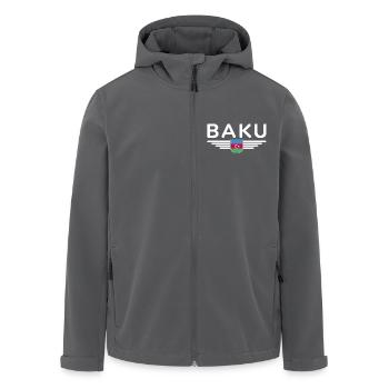 Baku T-Shirt – For fans of the capital - Men’s Recycled Softshell Jacket by Stanley/Stella - black - Front - AI Model Male 185 light (185cm)