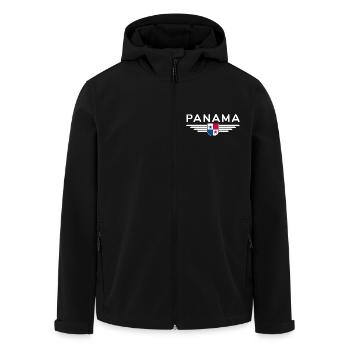 Conception du t-shirt Panama - Veste softshell homme en polyester recyclé Stanley/Stella - noir - Devant - AI Model Male 185 light (185cm)