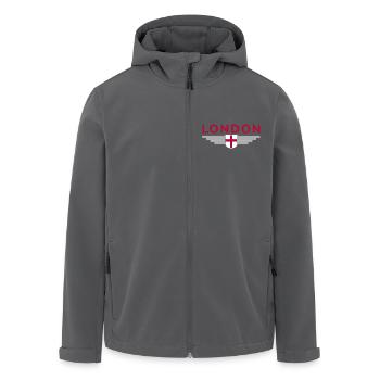 London England Fan T-Shirt Design - Recycelte Männer Softshell-Jacke von Stanley/Stella - Anthrazit - Vorne - AI Model Male 185 light (185cm)