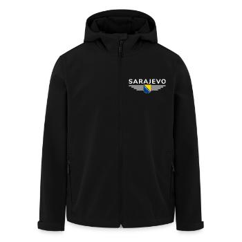 Sarajevo Bosnia Fan T-Shirt - Men’s Recycled Softshell Jacket by Stanley/Stella - black - Front - AI Model Male 185 light (185cm)