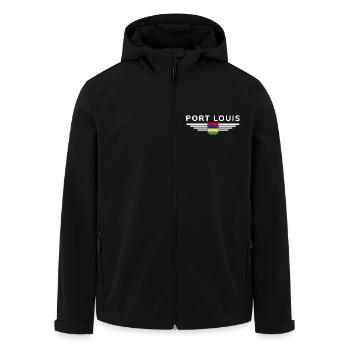 Port Louis T-Shirt – For Mauritius Fans - Men’s Recycled Softshell Jacket by Stanley/Stella - black - Front - AI Model Male 185 light (185cm)