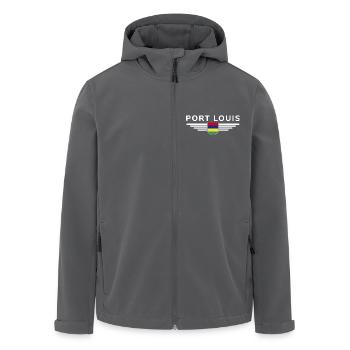 Port Louis T-Shirt – For Mauritius Fans - Men’s Recycled Softshell Jacket by Stanley/Stella - anthracite - Front - AI Model Male 185 light (185cm)