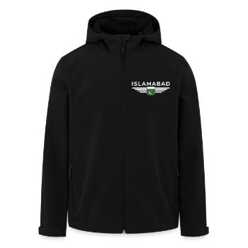 Islamabad Design – Capital City Style - Men’s Recycled Softshell Jacket by Stanley/Stella - black - Front - AI Model Male 185 light (185cm)