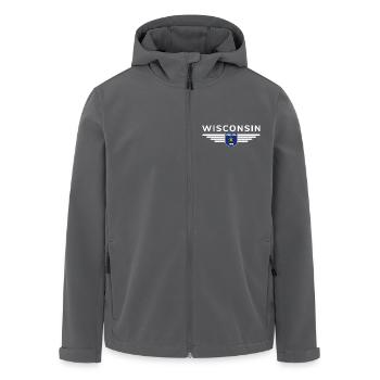Wisconsin Fan Shirt – Nature & Pride - Men’s Recycled Softshell Jacket by Stanley/Stella - anthracite - Front - AI Model Male 185 light (185cm)