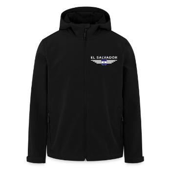 El Salvador T-Shirt Design - Men’s Recycled Softshell Jacket by Stanley/Stella - black - Front - AI Model Male 185 light (185cm)