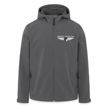North Carolina Fan T-Shirt – Stylish & Unique - Men’s Recycled Softshell Jacket by Stanley/Stella - anthracite - Front - AI Model Male 185 light (185cm)