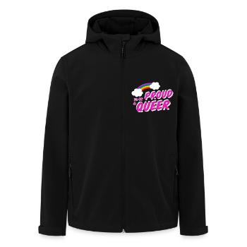 Proud to be Queer LGBT Regenbogen Gay Shirt - Recycelte Männer Softshell-Jacke von Stanley/Stella - Schwarz - Vorne - AI Model Male 185 light (185cm)