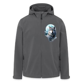 Forêt de la Lune du Loup - Veste softshell homme en polyester recyclé Stanley/Stella - noir - Devant - AI Model Male 185 light (185cm)