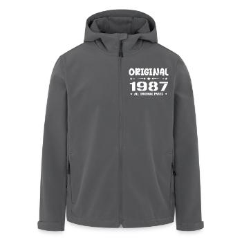 Né en 1987, Cadeau Anniversaire 1987 Original 1987 - Veste softshell homme en polyester recyclé Stanley/Stella - charbon - Devant - AI Model Male 185 light (185cm)