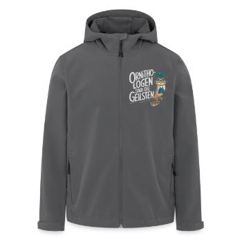 Ornithologen sind die Coolsten lustige Eule - Recycelte Männer Softshell-Jacke von Stanley/Stella - Schwarz - Vorne - AI Model Male 185 light (185cm)