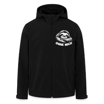 Faultier jetzt nur keinen Stress lustiger Spruch - Recycelte Männer Softshell-Jacke von Stanley/Stella - Schwarz - Vorne - AI Model Male 185 light (185cm)