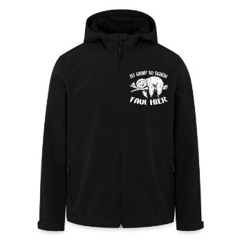 Süßes schläfriges Faultier - Recycelte Männer Softshell-Jacke von Stanley/Stella - Schwarz - Vorne - AI Model Male 185 light (185cm)