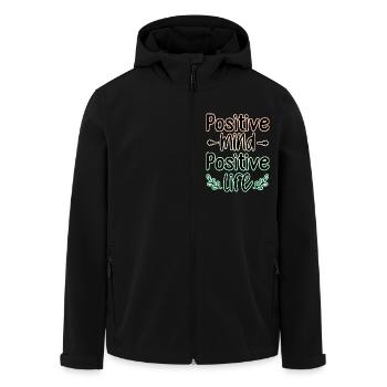 Mentalité Positif 🍀 - Veste softshell homme en polyester recyclé Stanley/Stella - noir - Devant - AI Model Male 185 light (185cm)