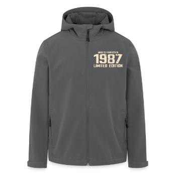 1987 Limited edition 1987 Geburtstag 1987 Retro - Recycelte Männer Softshell-Jacke von Stanley/Stella - Schwarz - Vorne - AI Model Male 185 light (185cm)