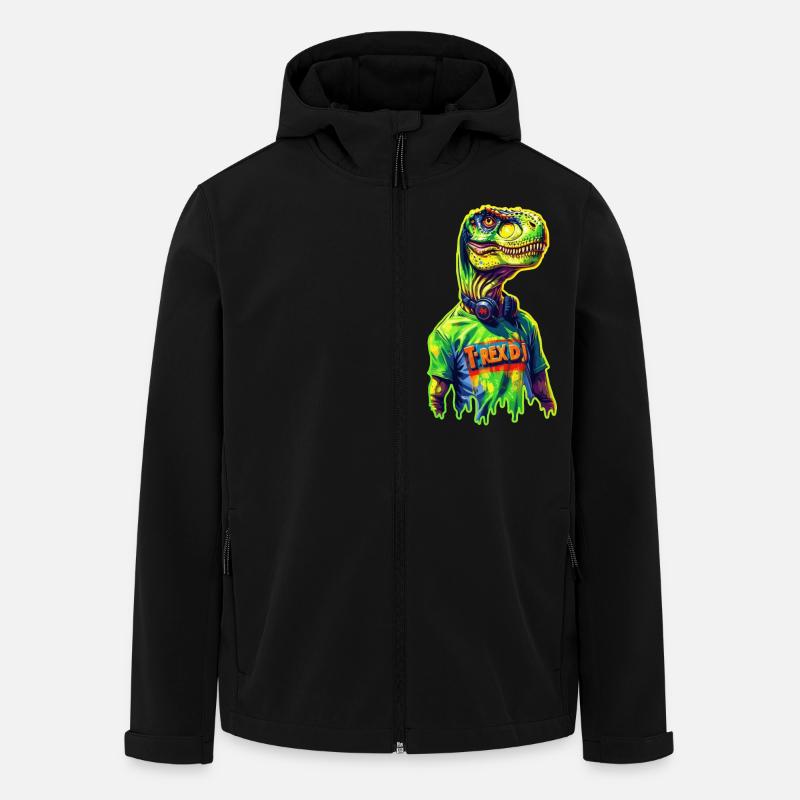 DJ T-Rex 🎧 - Recycelte Männer Softshell-Jacke von Stanley/Stella - Schwarz