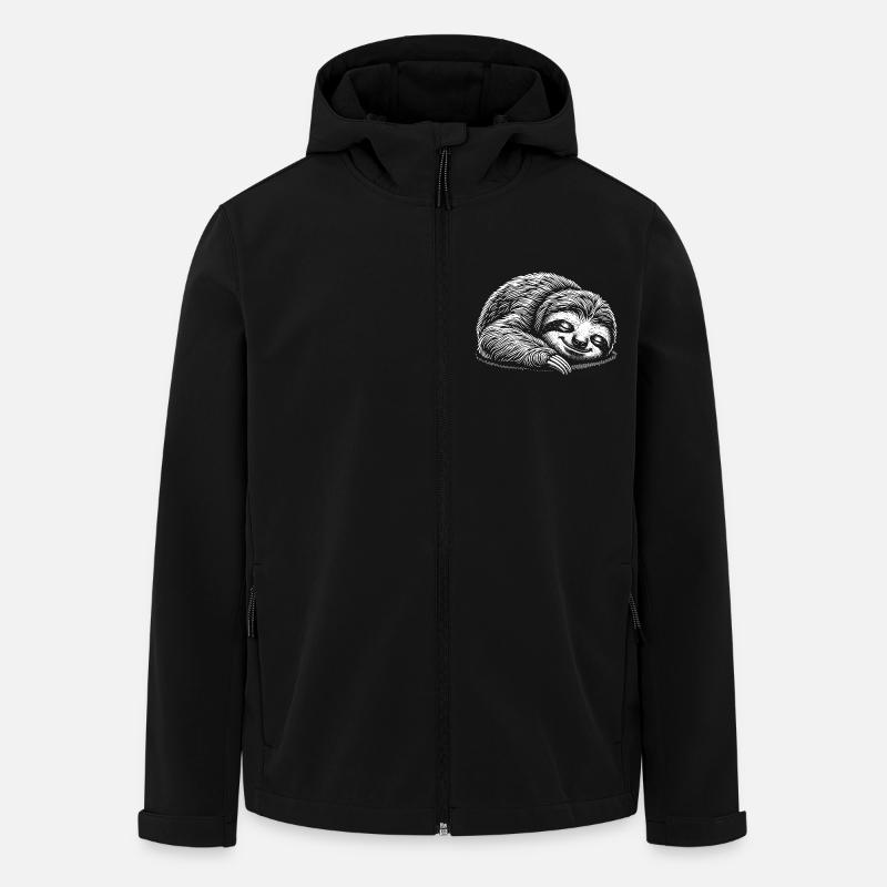 Funny sloth getting calm - Men’s Recycled Softshell Jacket by Stanley/Stella - black