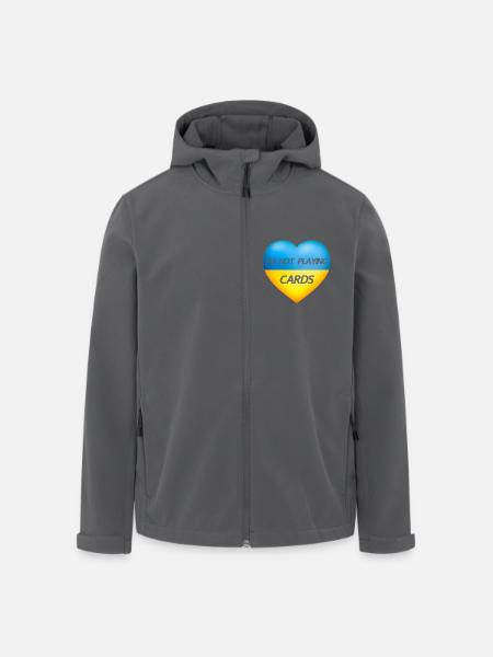 I'M NOT PLAYING CARDS – UKRAINE HEART - Men’s Recycled Softshell Jacket by Stanley/Stella - black
