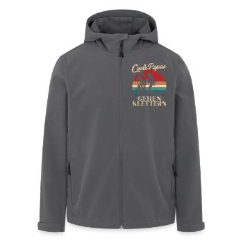 Coole Papas gehen Klettern Retro Vater Geschenk - Recycelte Männer Softshell-Jacke von Stanley/Stella - Anthrazit - Vorne - AI Model Male 185 light (185cm)