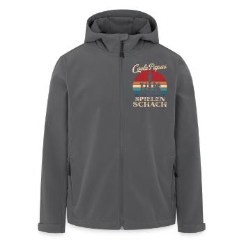 Cool Dads Jouant Aux Échecs Rétro Dad Gift - Veste softshell homme en polyester recyclé Stanley/Stella - charbon - Devant - AI Model Male 185 light (185cm)