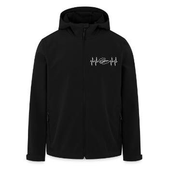 Herzlinie mit Backmotiv Bäcker mit Herz - Recycelte Männer Softshell-Jacke von Stanley/Stella - Schwarz - Vorne - AI Model Male 185 light (185cm)